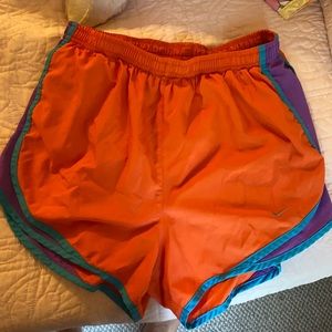 Women’s Nike running shorts orange purple and blue size S